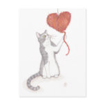 Kitty & Yarn Heart Valentine Holiday Postcard Kitty & Yarn Heart Valentine Holiday Postcard