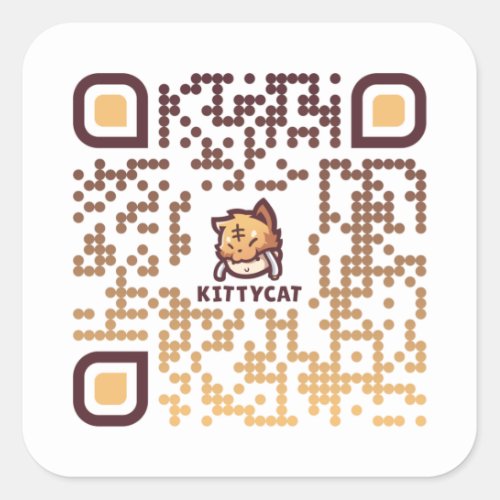 KittyCat QR Code _ 20 Sticker Sheet 1 12 White