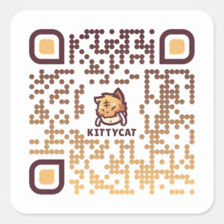 KittyCat QR Code - 20 Sticker Sheet 1 1/2" (White)
