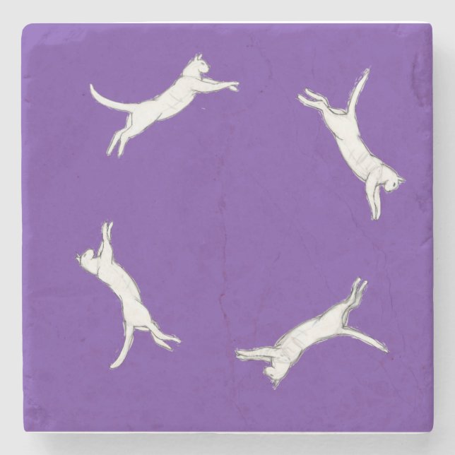 kittyrun purple single stone coaster (Front)
