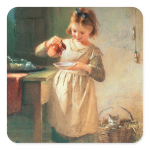 Kitty's Breakfast Square Sticker