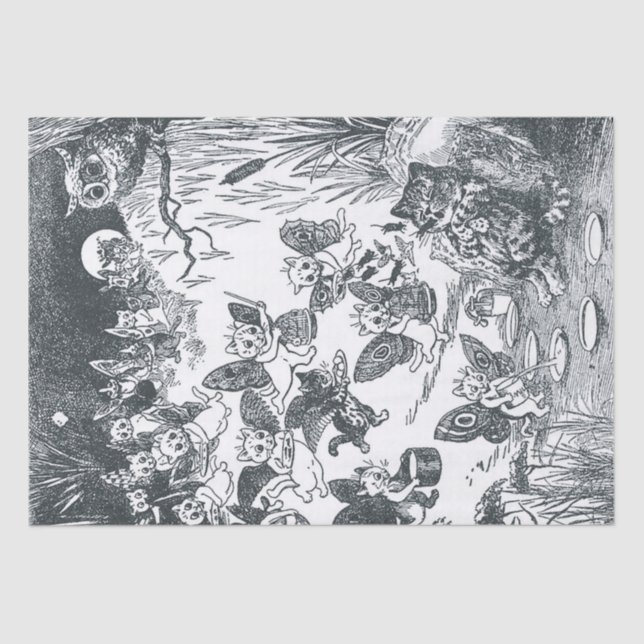 Kitty's Dream of Fairyland, Louis Wain Tissue Paper (Front)