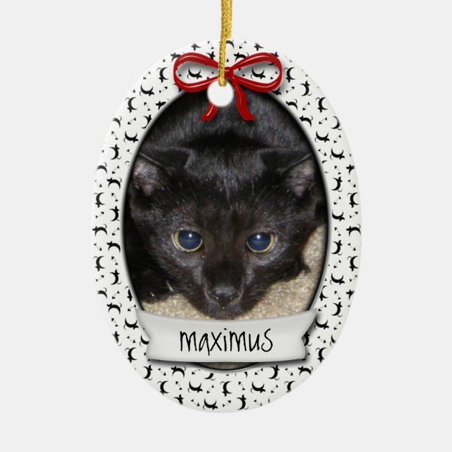 Kitty's First Christmas Ceramic Ornament (Front)