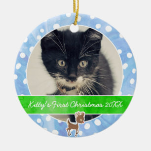 Kitty's First Christmas Rudolph Ceramic Ornament