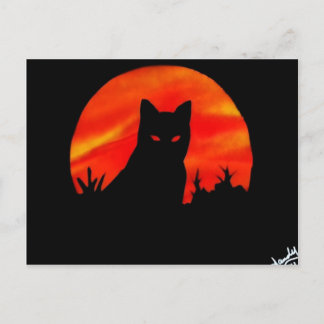 Kitty's Harvest Moon Postcard