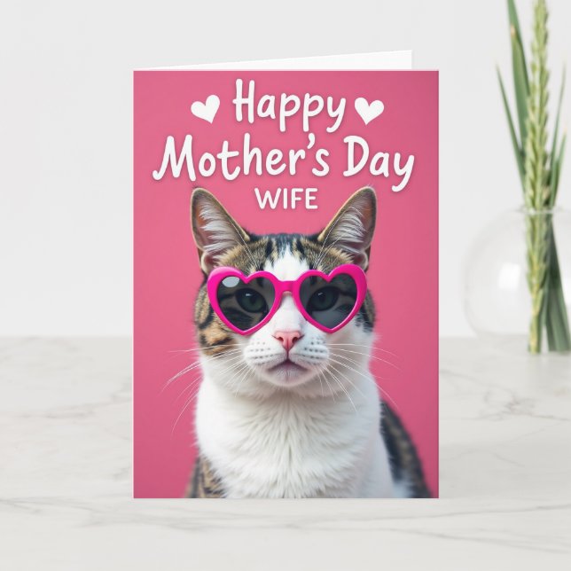 Kittys Pink Heart Mothers Day Card (Front)