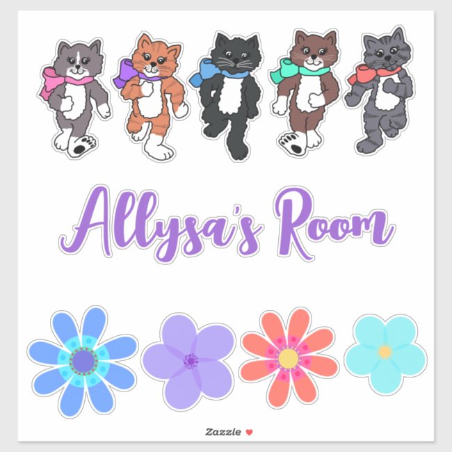 Kitty's Walking Add Your Name Cute