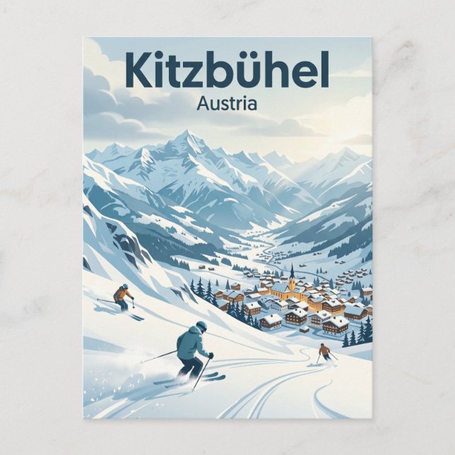 Kitzbühel Ski Area Austria Postcard (Front)