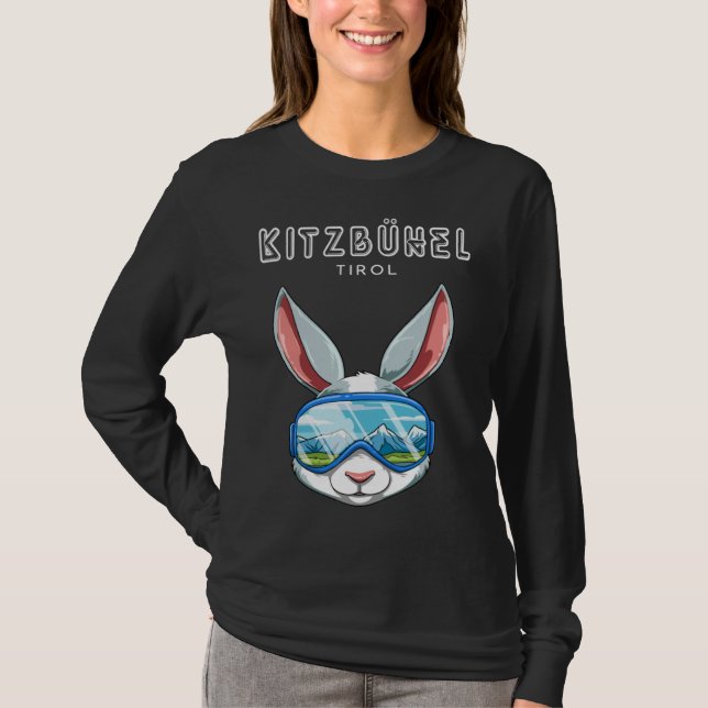 Kitzbühel Tirol Austria Retro Ski Rabbit T-Shirt (Front)