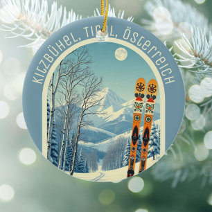 Kitzbühel Tirol Österreich ski souvenir Ceramic Ornament