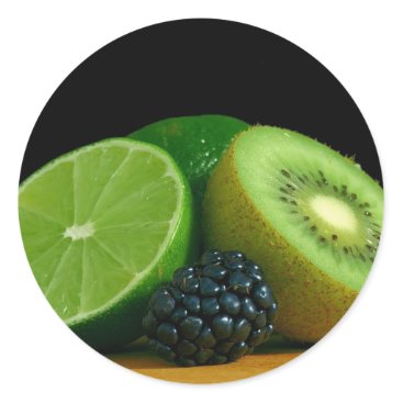 Kiwi and lime classic round sticker