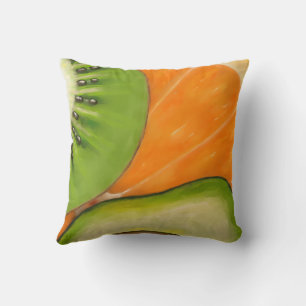 Kiwi Avocado Orange Favorite foods! Throw Pillow