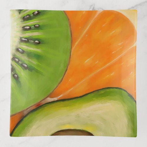 Kiwi Avocado Orange Favorite foods! Trinket Tray