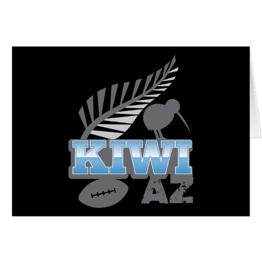 KIWI AZ rugby bird and silver fern Card