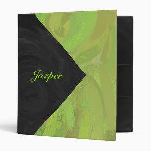 Kiwi Bash Green and Black Monogram Binder