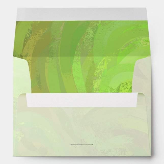 Kiwi Bash Green and Black Monogram Envelope (Back (Bottom))