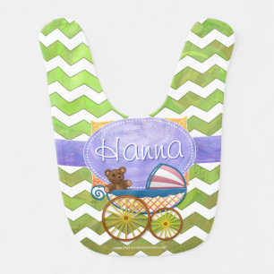 Kiwi Bash Green Chevron Baby Stuff Bib