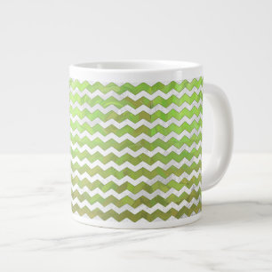 Kiwi Bash Green Chevron Pattern Large Coffee Mug