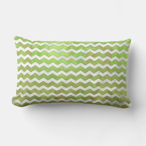 Kiwi Bash Green Chevron Pattern Lumbar Pillow