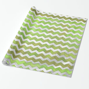 Kiwi Bash Green Chevron Pattern Wrapping Paper
