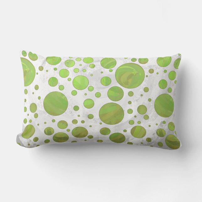 Kiwi Bash Green Polka Dot Lumbar Pillow (Front)