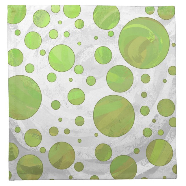 Kiwi Bash Green Polka Dot Napkin (Front)