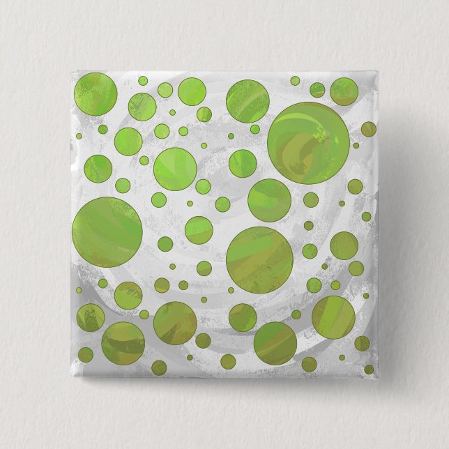 Kiwi Bash Green Polka Dot Pinback Button (Front)