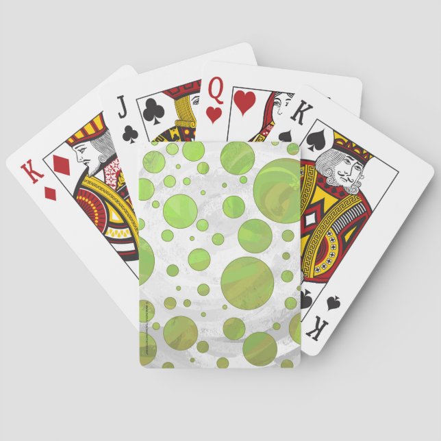 Kiwi Bash Green Polka Dot Poker Cards (Back)