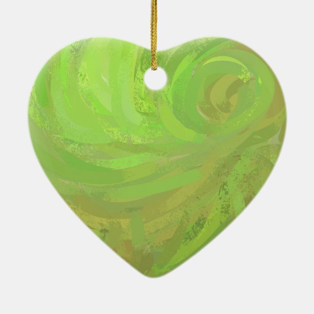 Kiwi Bash Green Swirl Ceramic Ornament (Back)