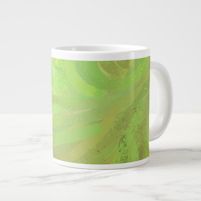 Kiwi Bash Green Swirl Large Coffee Mug (Front Right)