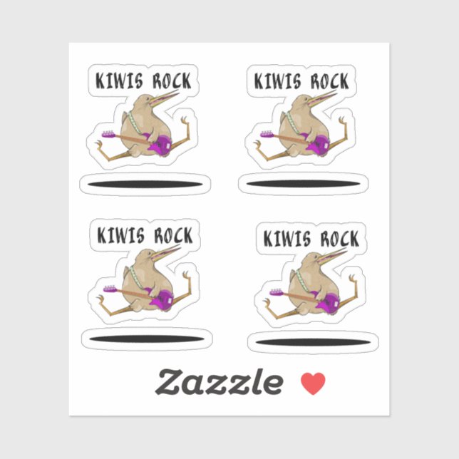 Kiwi Bass Guitar Sticker (Sheet)