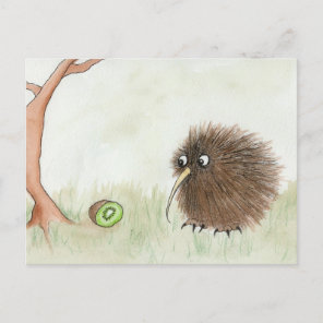 Kiwi Bird and Kiwi Fruit Postcard