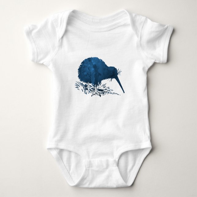 Kiwi Bird Art Baby Bodysuit (Front)