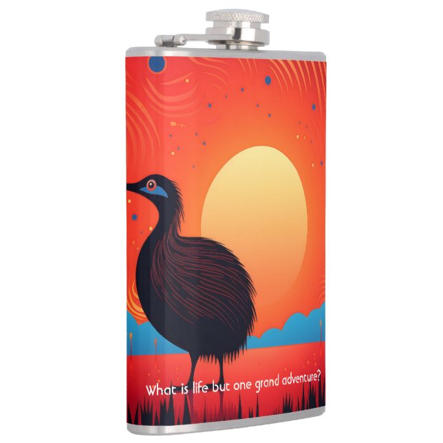Kiwi Bird at Twilight  Flask (Right)