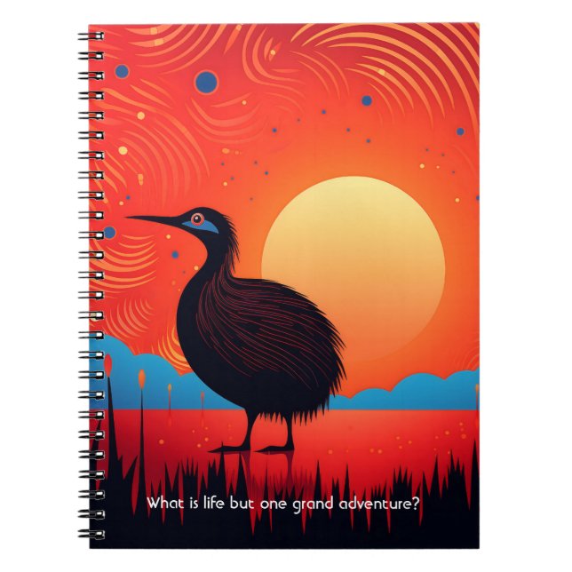 Kiwi Bird at Twilight  Notebook (Front)