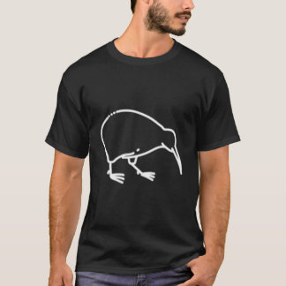 Kiwi Bird Badge Patch Line Icon New Zealand T-Shirt