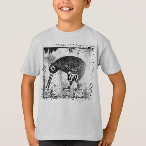 Kiwi bird black and white T_Shirt