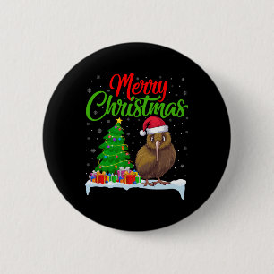 Kiwi Bird Christmas Tree Lights Funny Xmas Kiwi Bi Button