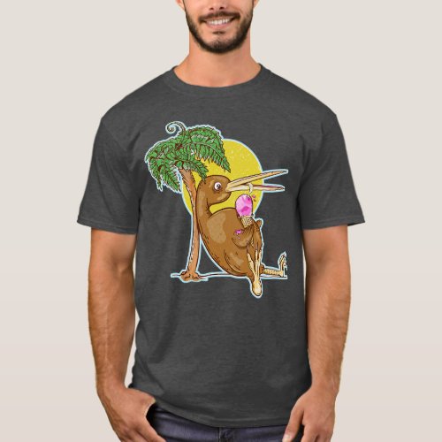 Kiwi Bird eating an ice cream T_Shirt