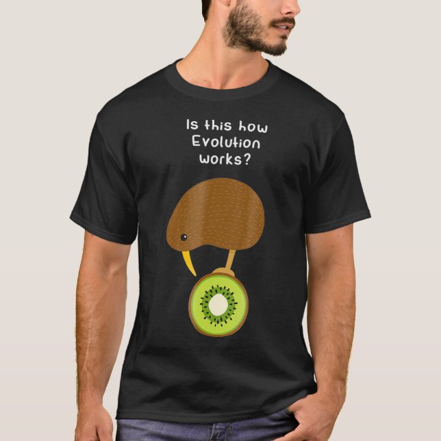 Kiwi Bird Evolution Funny Kiwi Fruit Pun Gift T-Shirt (Front)