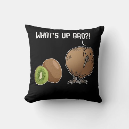 Kiwi Bird Fruit Animal Joke Kiwi Throw Pillow