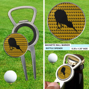 Kiwi Bird Golf marker, Aotearoa, Gold, New Zealand Divot Tool