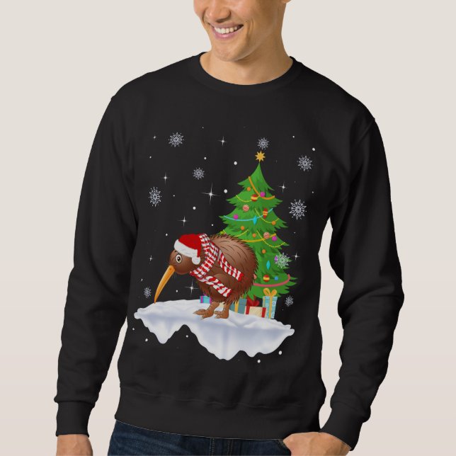 Kiwi Bird Lover Gift Santa Hat Kiwi Christmas Sweatshirt (Front)