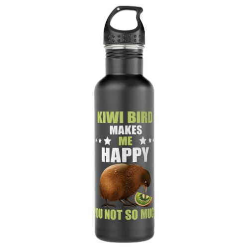 Kiwi Bird Makes Me Happy Flightless Bird New Zeala Stainless Steel Water Bottle