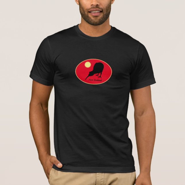 Kiwi Bird & Moon, New Zealand, Bro Fashion /Tee T-Shirt (Front)