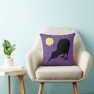 Kiwi Bird, Moon & New Zealand text /Bro Fashion Throw Pillow