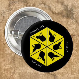 Kiwi Bird & New Zealand/ Aotearoa Islands (pizza) Button