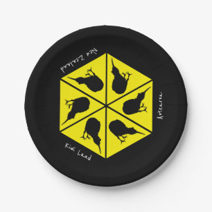 Kiwi Bird & New Zealand/ Aotearoa Islands (pizza) Paper Plates