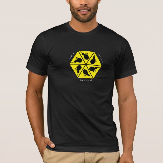 Kiwi Bird & New Zealand/ Aotearoa Islands (pizza) T-Shirt (Front)