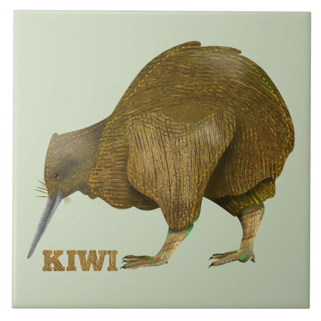 Kiwi bird New Zealand Ceramic Tile (Front)